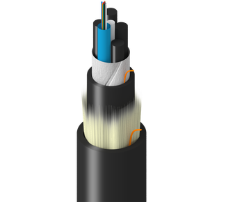 TF-3LG-008-R25 - Factory, In+Outdoor, MLT, OM3, 8f, Gel Tubes 2.8mm, Dbl Jkt - PVC, OFNR, O3 UV Oil Res